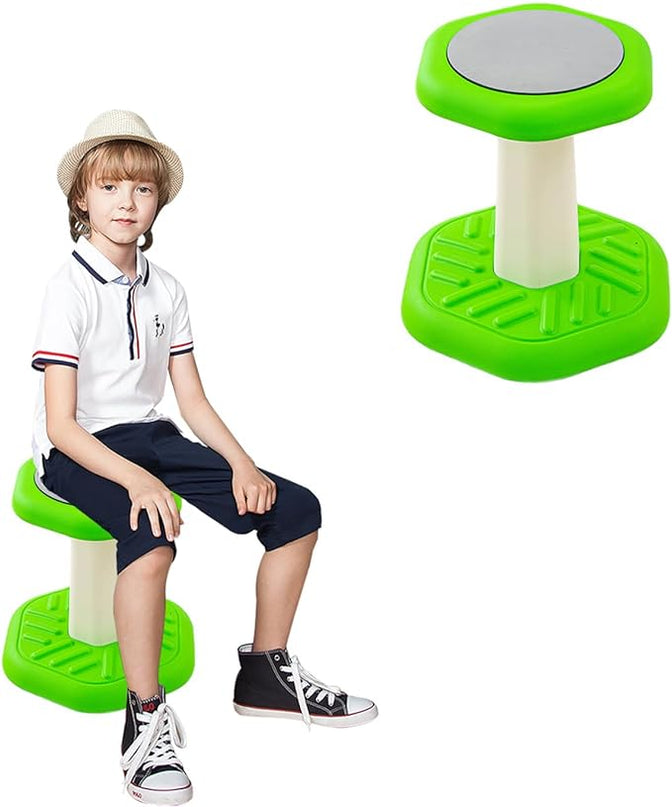 Active Chairs Kids Preschool Wobble Stool - Alternative Flexible Seating Balance Wiggle Stool for Classroom,Preschool,Kindergarten&Elementary School,Active Sensory Chairs,Ages3-8,Green(14in) - LeafyLoom