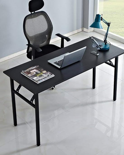 Computer Desk,55" Modern Simple Style Folding Tables,Home Office Writing Desk, Space Saving Foldable Table, No Install Needed - LeafyLoom