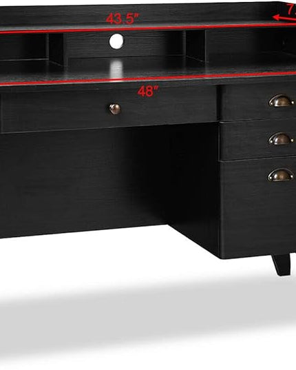 Computer Desk, Default, Black - LeafyLoom