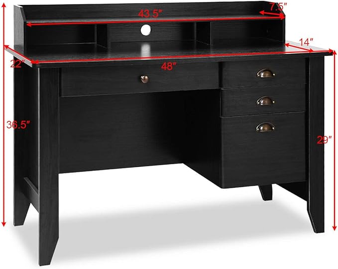 Computer Desk, Default, Black - LeafyLoom