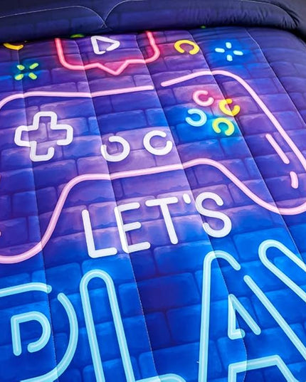 Kids Comforter Set for Boys,Gamer Bedding Sets for Boys,Teen Boy Comforter Set Full,Boys Full Bedding Set,Gaming Comforter Sets Including 1 Gaming Comforter&2 Pillowcases - LeafyLoom