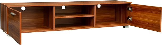 NicBex TV Stand for 70 Inch TV Modern TV Media Console Table with 2 Storage Cabinet and Open Shelves,Entertainment Center with Storage for Living Room,Bedroom,63 Inch,Walnut - LeafyLoom