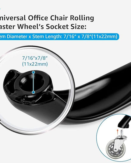 MASTERY MART Office Chair Base Replacement, 28 Inch Heavy Duty(2500 Lbs) Metal Leg, Reinforced to Repair Swivel Gaming Chair Bottom Part with Universal Caster and Gas Cylinder Size (Matte Black) - LeafyLoom