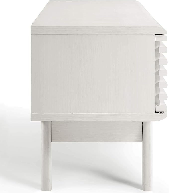 Modway Render Mid-Century Modern Low Profile 59 Inch TV Stand in White - LeafyLoom