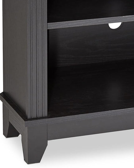 ROCKPOINT 58inch Corner TV Stand,Home Living Room Storage Console, Entertainment Center, TV Console Table,Black - LeafyLoom