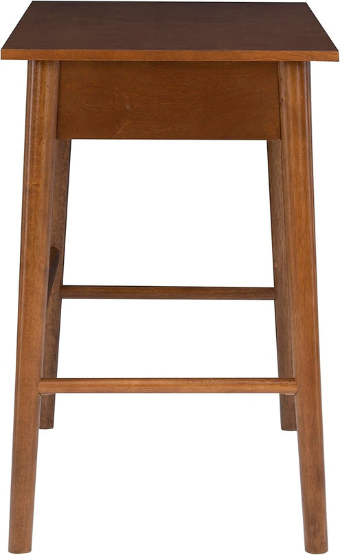 Linon Melissa Mid-Century Walnut Desk, 42" W x 19" D x 30" H - LeafyLoom