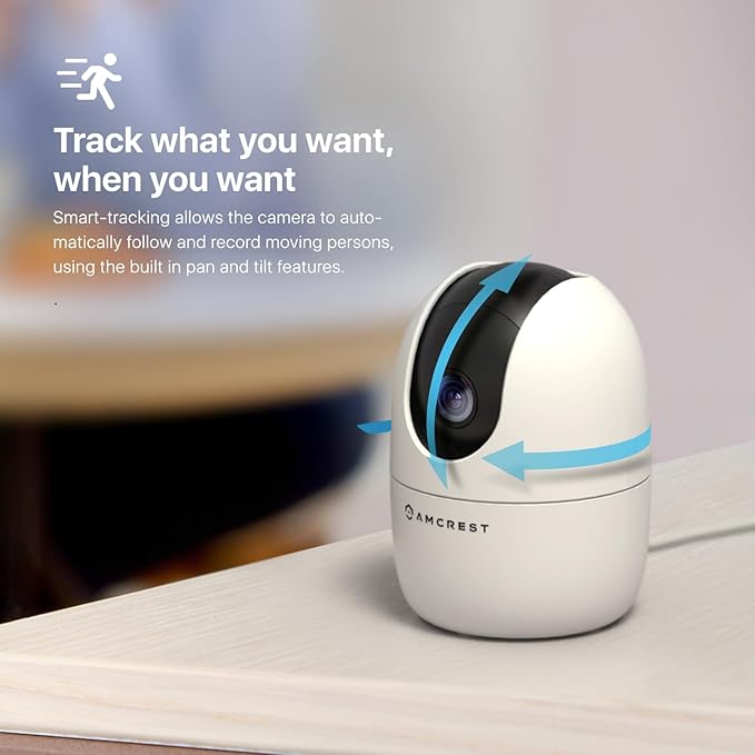 Amcrest 1080P WiFi Camera Indoor, Nanny Cam, Dog Camera, Sound & Baby Monitor, Human & Pet Detection, Motion-Tracking, Phone App, Pan/Tilt Wireless IP Camera, Night Vision, Smart Home ASH21-W Amcrest