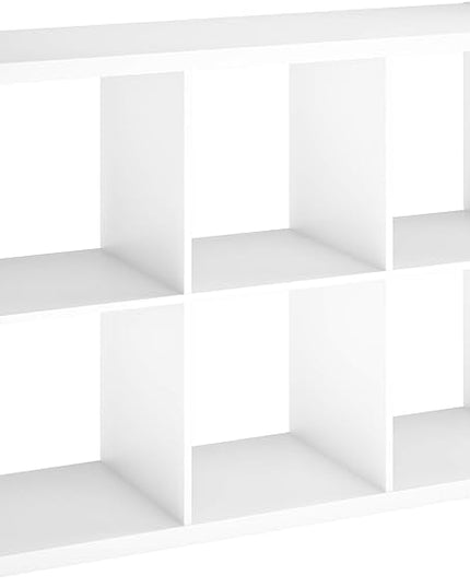 ClosetMaid 6 Cube Storage Shelf Organizer Bookshelf with Open Back, Vertical or Horizontal, Easy Assembly, Wood, White Finish - LeafyLoom