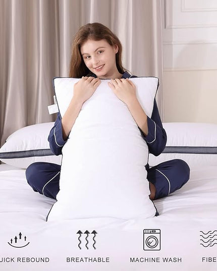 Pillows for Sleeping (2-Pack), Luxury Hotel Pillows Queen Size Set of 2,Bed Pillows for Side and Back Sleeper (Queen) - LeafyLoom
