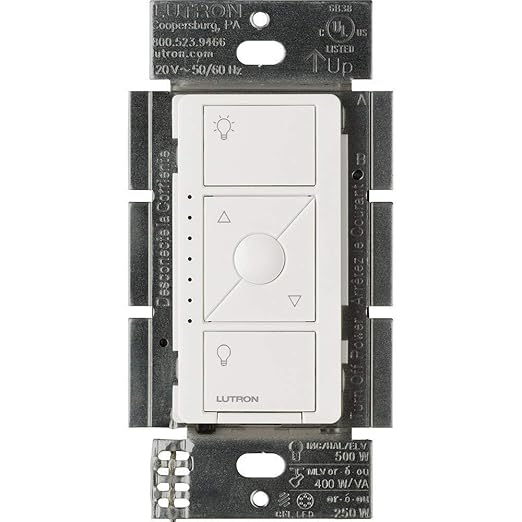 Lutron Caseta Original Smart Dimmer Switch ELV+ (Lutron Hub Required), 250W LED, Single-Pole/3-Way, Neutral Required, PD-5NE-WH 10-PACK, White, 10 Pack Lutron