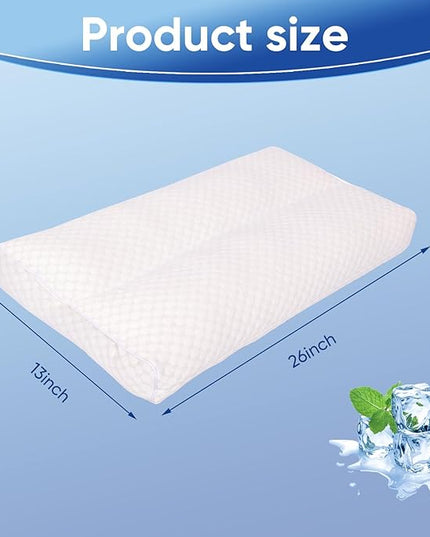 Cooling Knee Pillow for Side Sleeper, 6"Leg Pillow for Side Sleeping, 100% Cooling Fabric Pillow for Between Knees While Sleeping - High Support Alternative for Relieving Leg, Back, and Knee Pain - LeafyLoom