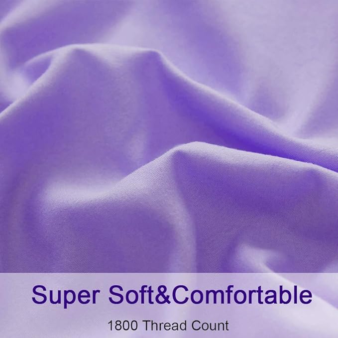 SONORO KATE Bed Sheet Set Super Soft Microfiber 1800 Thread Count Luxury Egyptian Sheets 16-Inch Deep Pocket，Wrinkle-3 Piece (Lavender, Twin XL) - LeafyLoom