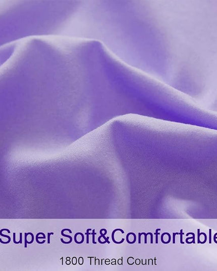 SONORO KATE Bed Sheet Set Super Soft Microfiber 1800 Thread Count Luxury Egyptian Sheets 16-Inch Deep Pocket，Wrinkle-4 Piece (Lavender, California King) - LeafyLoom