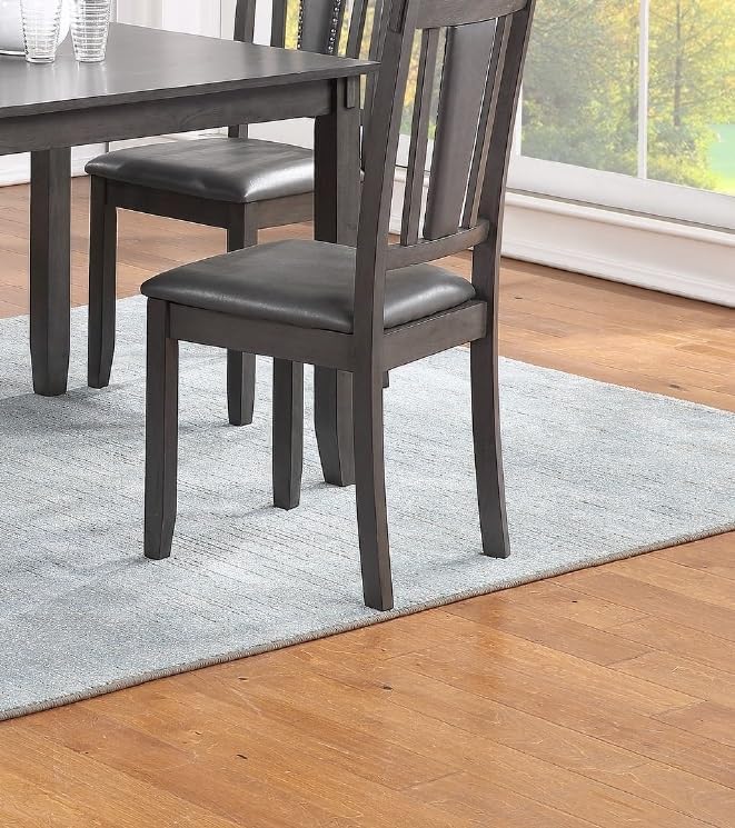NicBex Dining Table for 4 Dining Room Table Set 5Pc Set Kitchen Breakfast Dining Table with Wooden Top Upholstered Cushion Chairs Dining Room Furniture, Grey Mix - LeafyLoom