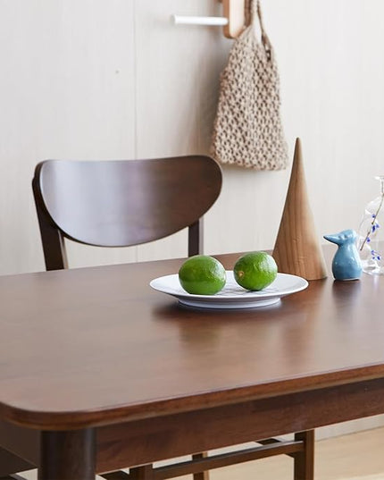 Livinia Aslan 70.9" Malaysian Oak Rectangular Wooden Dining Table/Large Solid Wood Kitchen Desk (Walnut) - LeafyLoom