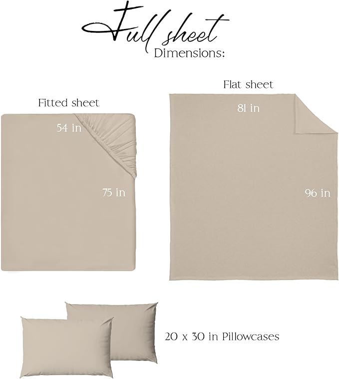 Northwest Ashford Home Essentials Bedding, 4 Piece Full Size Sheet Set, Sand Dollar Taupe - LeafyLoom