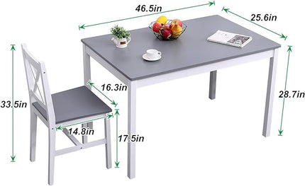 sogesfurniture 5 Piece Kitchen Dining Room Table Sets for 4, Modern Space-Saving Dining Furniture, Pastoral Rectangular Dining Table Furniture Set for Kitchen, Dining Room - LeafyLoom