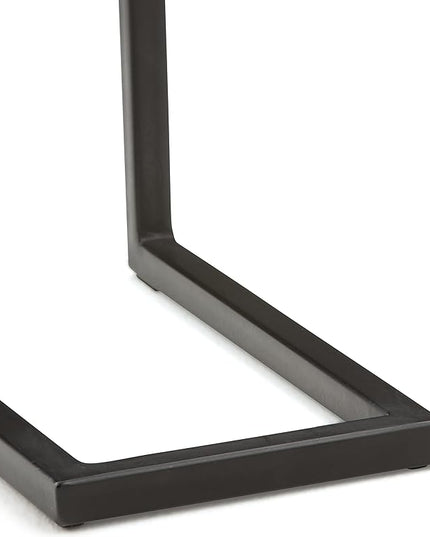 SIMPLIHOME Skyler SOLID MANGO WOOD and Metal 18 Inch Wide Rectangle C Side Table in Dark Cognac Brown, Fully Assembled, For the Living Room and Bedroom - LeafyLoom
