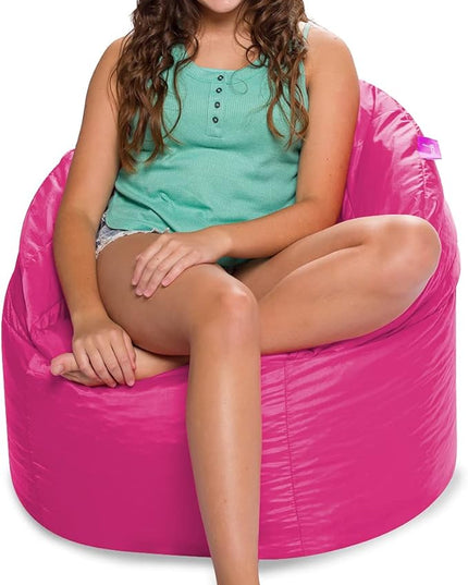 Posh Creations Structured Comfy Seat for Playrooms and Bedrooms, Large Bean Bag Chair, Sonoma Lounger, Pink - LeafyLoom