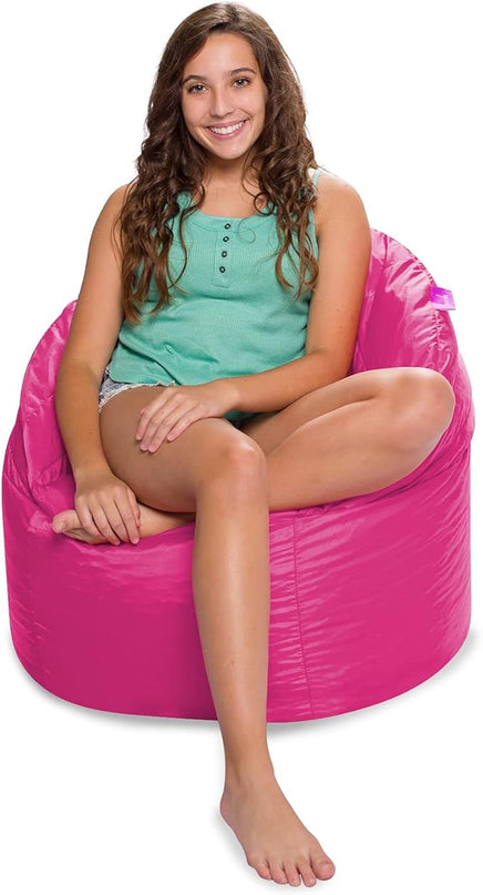 Posh Creations Structured Comfy Seat for Playrooms and Bedrooms, Large Bean Bag Chair, Sonoma Lounger, Pink - LeafyLoom