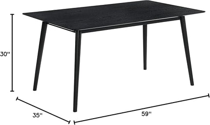 Armen Living Westmont 59" Rectangular Wood Dining Table, Black - LeafyLoom