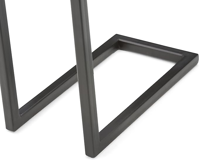 SIMPLIHOME Skyler SOLID MANGO WOOD and Metal 18 Inch Wide Rectangle C Side Table in Dark Cognac Brown, Fully Assembled, For the Living Room and Bedroom - LeafyLoom