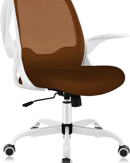 KERDOM Office Chair, Ergonomic Desk Chair, Breathable Mesh Computer Chair, Comfy Swivel Task Chair with Flip-up Armrests and Adjustable Height - LeafyLoom