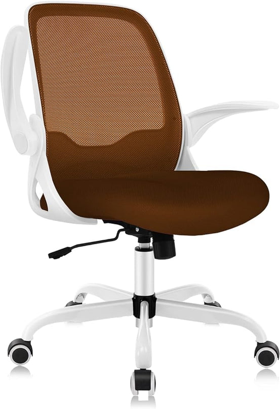 KERDOM Office Chair, Ergonomic Desk Chair, Breathable Mesh Computer Chair, Comfy Swivel Task Chair with Flip-up Armrests and Adjustable Height - LeafyLoom