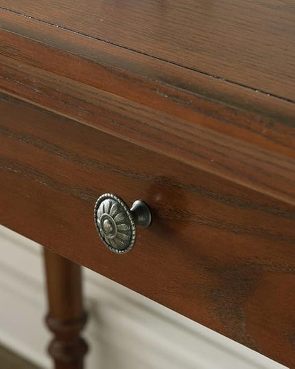Leick Home SINCE 1910 Farmhouse Oak Turned leg Laptop Desk with Center Drawer, FURNITURE - LeafyLoom