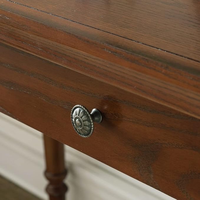 Leick Home SINCE 1910 Farmhouse Oak Turned leg Laptop Desk with Center Drawer, FURNITURE - LeafyLoom