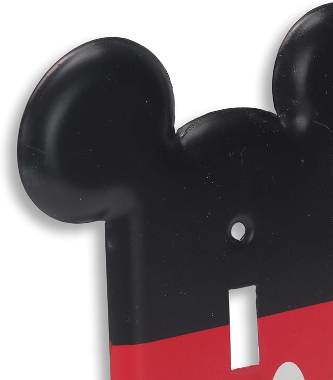 Disney Mickey Mouse Metal Light Switch Plate - Mickey Mouse Switch Plate Decoration for Kids' Bedroom, Play Room or Movie Room - LeafyLoom