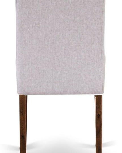 East West Furniture ANAS3-AWA-08 3 Piece Kitchen Set Contain A Modern Table and 2 Mist Beige Linen Fabric Upholstered Dining Chairs, Antique Walnut, 36x36 Inch - LeafyLoom
