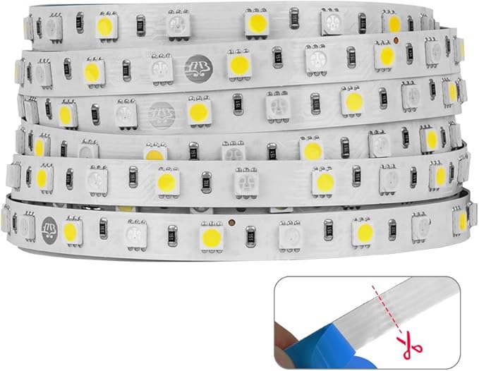 BTF-LIGHTING 5050 RGBW RGB+Cool White(6000K-7000K) 150RGB+150White LED Tape Light 5m 16.4ft 60LED/m Multi-Colored IP30 10mm Width FPCB DC12V for Bedroom Home Decoration(No Adapter or Controller) BTF-LIGHTING