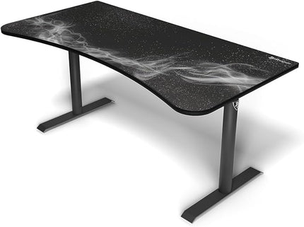 Arozzi Arena Special Edition Ultrawide Curved Gaming and Office Desk with Full Surface Water Resistant Desk Mat Custom Monitor Mount Cable Management Cut Outs - Gunmetal Galaxy - LeafyLoom