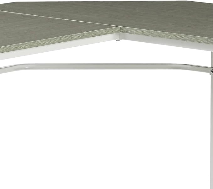 NicBex Kimberly-DW-00054-LWJ Home Office Desks, 66.5"x47.5"x30.5", Grey + White - LeafyLoom