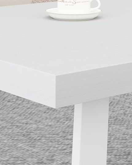 HSH White Coffee Table, Modern Simple Rectangle Living Room Table, Industrial Wood and Metal Legs Center Table for Bedroom, Farmhouse Minimalist Wooden Cocktail Tea Coffee Table, White Oak, 47 Inch - LeafyLoom