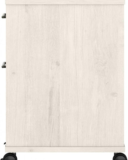 Bush Furniture Key West 2-Drawer Mobile File Cabinet, Letter/Legal, Linen White Oak, 15.75-Inch (KWF116LW-03) - LeafyLoom