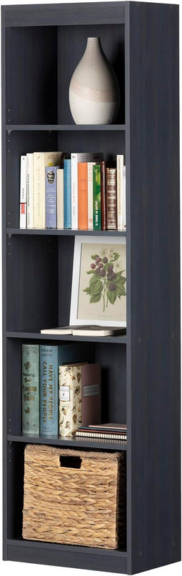 South Shore Axess 5-Shelf Narrow Bookcase, Blueberry - LeafyLoom