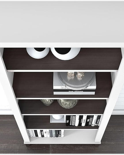 Bush Furniture Somerset 5-Shelf 65-inch H Bookcase, Storm Gray/White (WC81065) - LeafyLoom