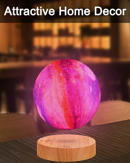 VGAzer Levitating Moon Lamp,Floating and Spinning in Air Freely with 3D Printing LED Moon Light Has 16 Colors 20 Modes for Unique Christmas Gifts,Room Decor (16 Colors Galaxy Moon) - LeafyLoom