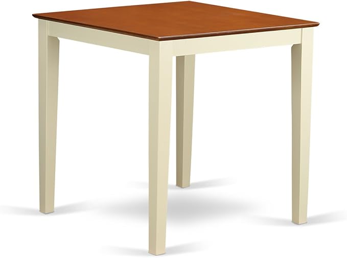 East West Furniture VNQU5-WHI-W Vernon 5 Piece Kitchen Counter Set Includes a Square Room Table and 4 Dining Chairs, 36x36 Inch, Buttermilk & Cherry - LeafyLoom