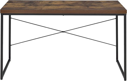 Acme Bob Rectangular Wooden Top Home Office Desk in Weathered Oak - LeafyLoom