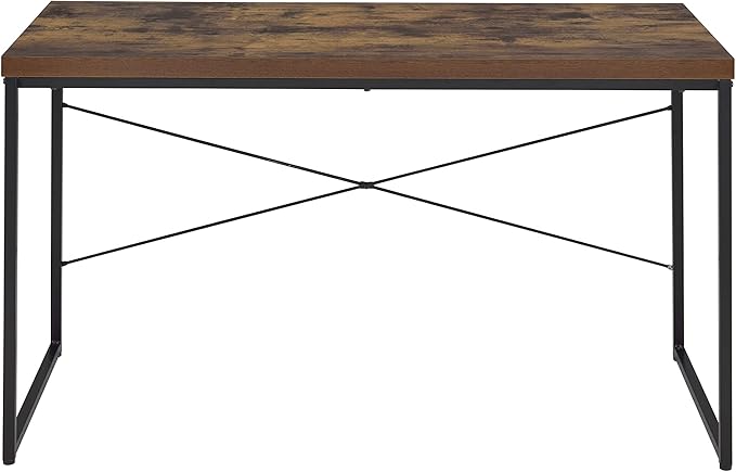 Acme Bob Rectangular Wooden Top Home Office Desk in Weathered Oak - LeafyLoom