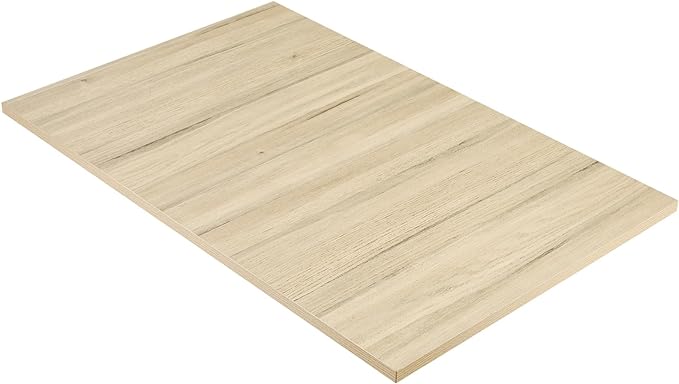 Kaboon Universal Tabletop 47.25"x30", Solid One-Piece Melamine Table Top, Double Desk L-Desk DIY, Home and Office, Oak - LeafyLoom