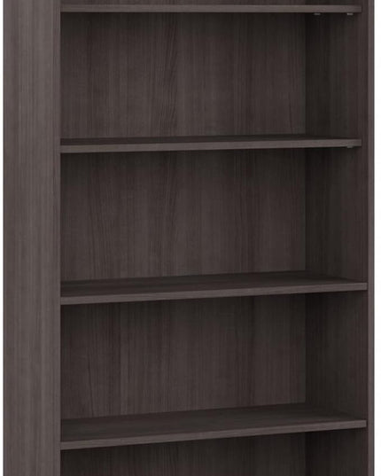Bush Business Furniture Studio C Tall 5 Shelf Bookcase in Storm Gray, Large Bookshelf for Home or Professional Office - LeafyLoom