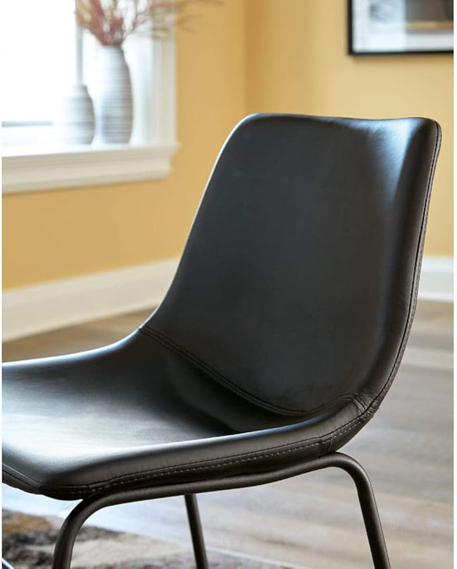 Signature Design by Ashley Centiar Mid Century Dining Room Bucket Chair, 2 Count, Black - LeafyLoom
