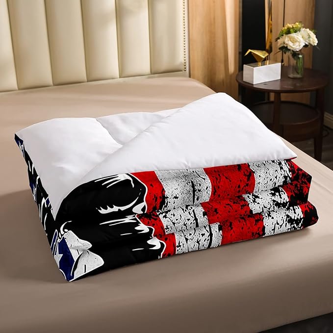 Dirt Bike Comforter Set Twin Motocross Comforter Retro American Flag Bedding Set for Kids Boys Teens Men Grunge Room Decor,Extreme Sports Tie Dye Bed Set Motor Biker Motorcycle Quilt Duvet Set 2 Pcs - LeafyLoom