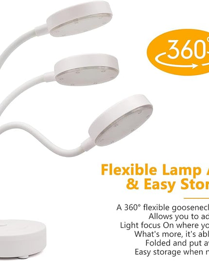 2 Pack LED Desk Lamp, Table Lamp, Desk Lamps for Home Office, 3 Brightness Levels with USB Charging Port, Desk Light Touch Control with Adjustable Gooseneck for Reading (2 Pack, Modern) - LeafyLoom