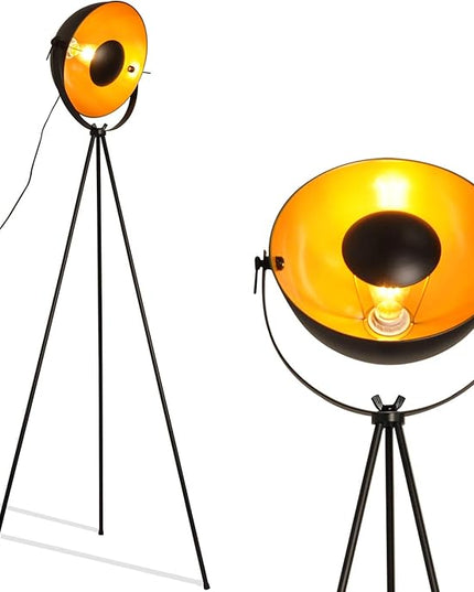 COSYLUX Industrial Tripod Floor Lamp for Living Room, Modern Satellite Tall Standing Lamps for Bedrooms Black Gold (No Bulbs) - LeafyLoom