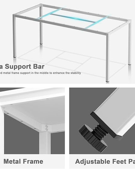 Need Large Computer Desk 70.8 x 23.6 inches Conference Table Large Office Desk Writing Table Workstation for Home Office,White 10FJGSAC3-180WW-60-ND - LeafyLoom